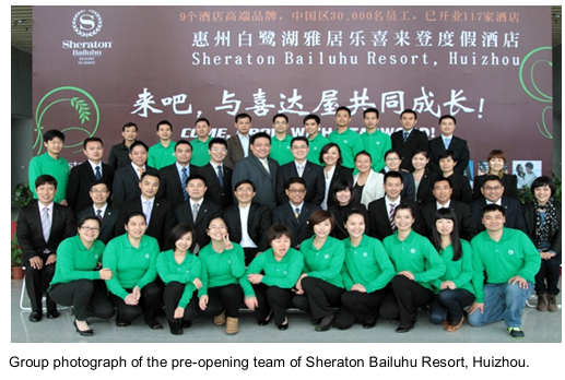 Sheraton Bailuhu Resort pre-opening team in Huizhou