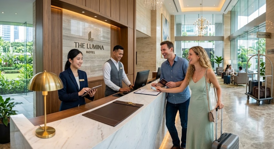 Premium hotel reception and guest experience